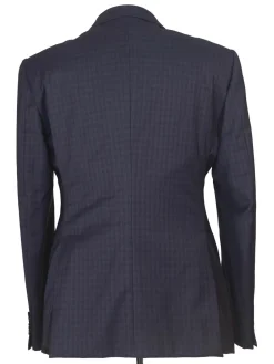 Armani Collezioni M-Line Mens 42R Navy Blue Check 2 Piece Suit