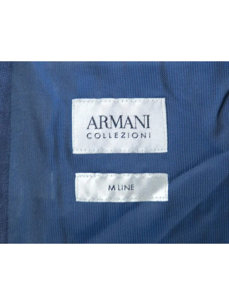 Armani Collezioni M-Line Mens 42R Navy Blue Check 2 Piece Suit