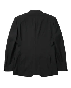 Armani Collezioni M Line Solid Black Slim Fit Peak Lapel Stretch 2-Button Wool Tuxedo - 44R