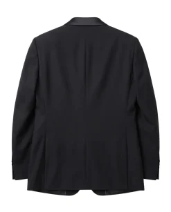 Armani Collezioni M Line Solid Black Classic Fit Peak Lapel 1-Button Wool Tuxedo 36R