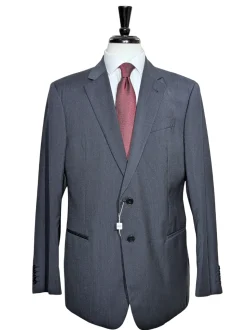 Armani Collezioni Navy Tonal Pinstriped Notch Lapel Wool 2-Button Suit - 44R