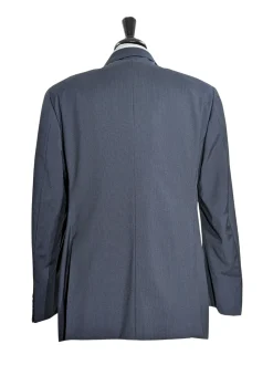 Armani Collezioni Navy Tonal Pinstriped Notch Lapel Wool 2-Button Suit - 44R
