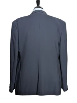 Armani Collezioni Navy Tonal Pinstriped Notch Lapel 2-Button Wool Stretch Suit - 48R