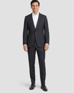 Armani Collezioni Navy Tonal Pinstriped Notch Lapel 2-Button Wool Stretch Suit - 48R