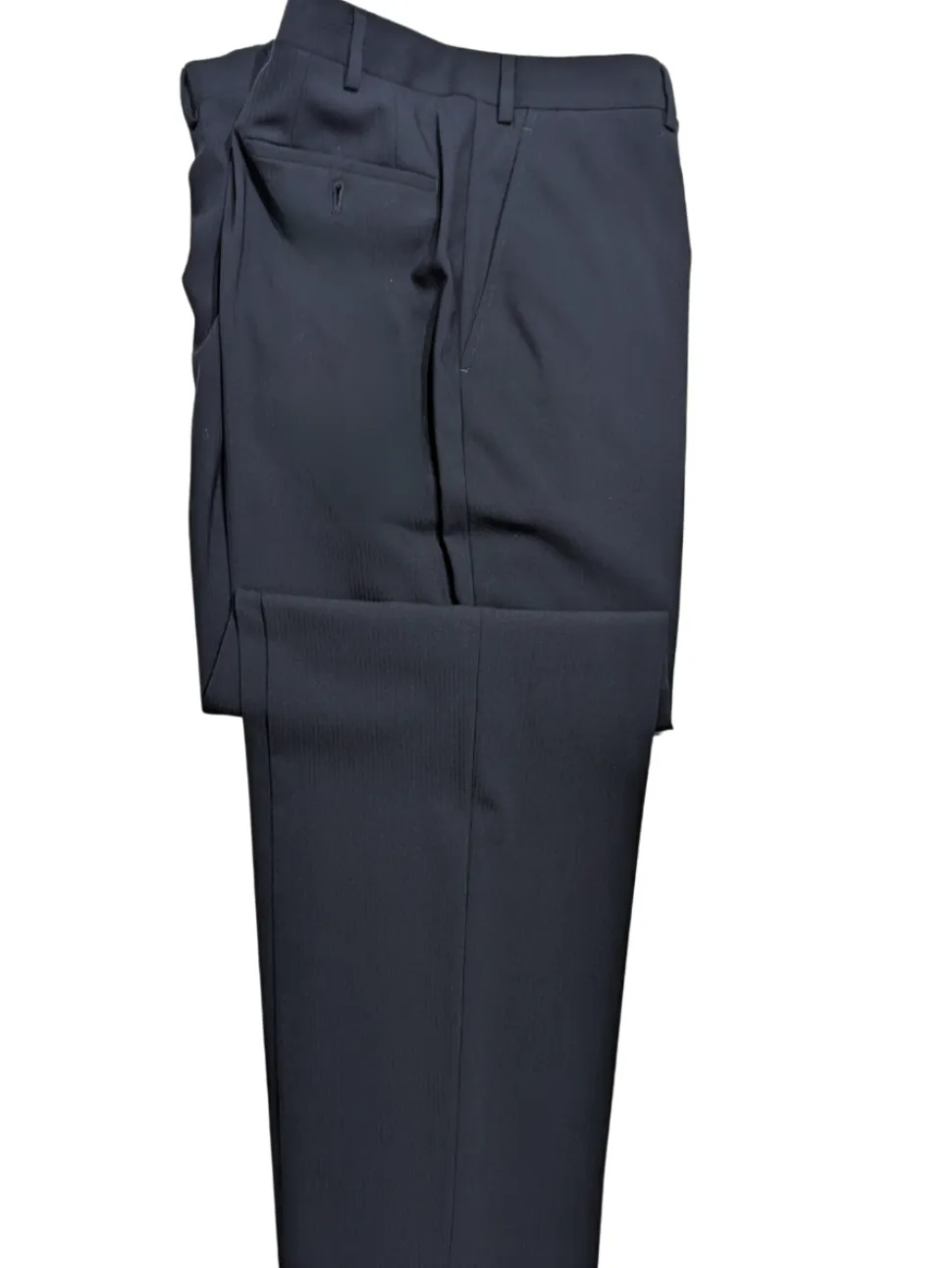 Armani Collezioni Navy Tonal Pinstriped Notch Lapel 3-Piece wool Stretch Suit - 48R