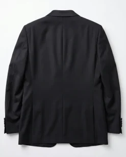 Armani Collezioni Solid Black Peak Lapel Slim Fit 1-Button Wool Mohair Tuxedo - 36R