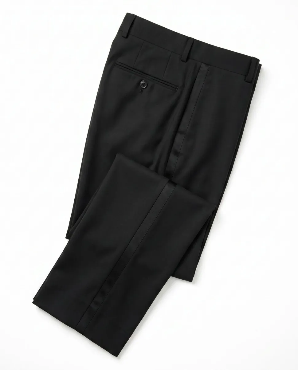 Armani Collezioni Solid Black Peak Lapel Slim Fit 1-Button Wool Mohair Tuxedo - 36R