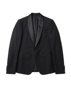 Armani Collezioni Solid Black Modern Fit Shawl Lapel 2-Button 3 piece Wool Tuxedo 34R
