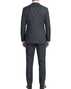 Arthur Black Black Wool Slim Fit Notch Lapel 2-Button Suit