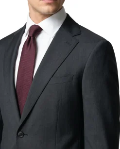 Arthur Black Black Wool Slim Fit Notch Lapel 2-Button Suit