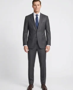 Atica Charcoal Gray Pinstriped Slim Fit Half-Canvassed Reda Wool 2-Button Suit