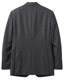 Atica Charcoal Gray Pinstriped Classic Fit Half-Canvassed Reda Wool 2-Button Suit