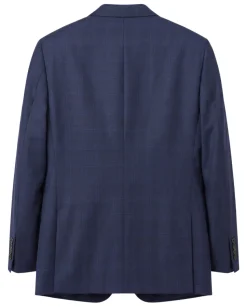 Atica Navy Plaid Classic Fit Half-Canvassed Notch Lapel 2-Button Wool Suit