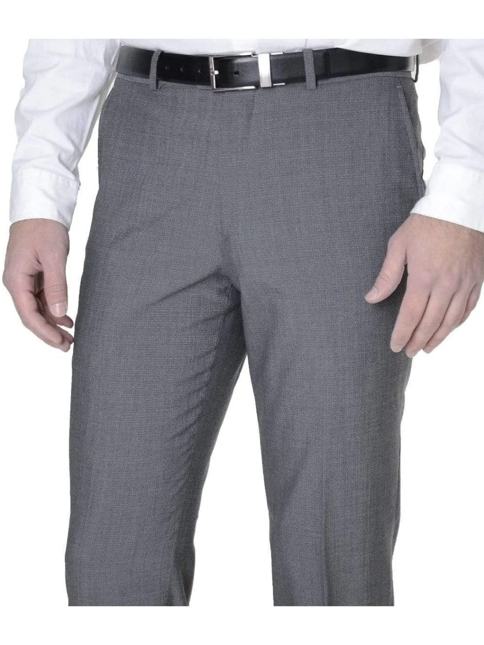 Bar III Mens Slim Fit Gray Textured Flat Front Wool Blend Dress Pants
