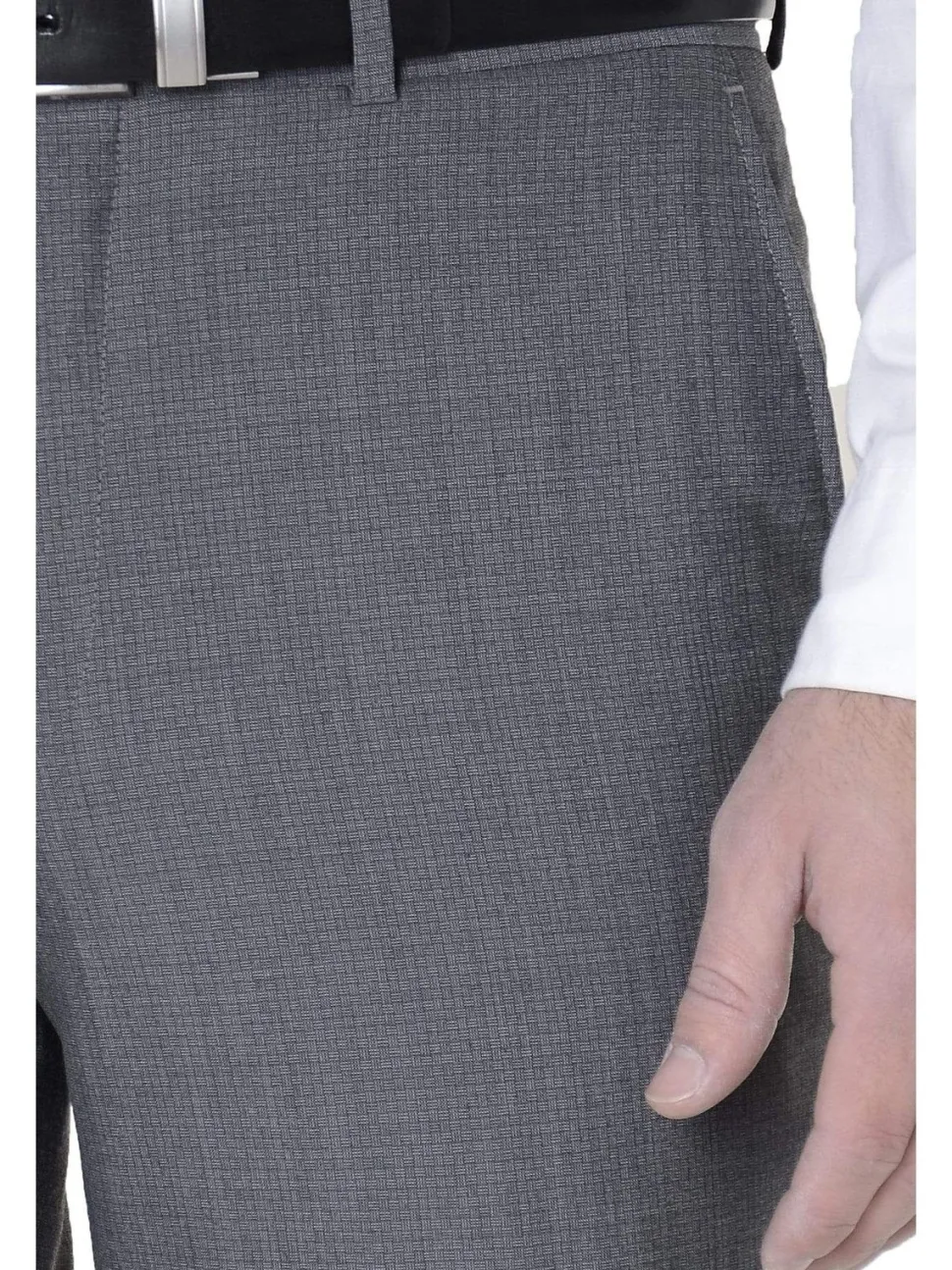 Bar III Mens Slim Fit Gray Textured Flat Front Wool Blend Dress Pants