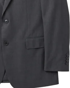 Baroni Couture Mens Charcoal Textured Half Canvassed Notch Lapel Classic Fit 2-Button Wool Suit - 50R
