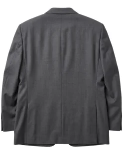 Baroni Couture Mens Charcoal Textured Half Canvassed Notch Lapel Classic Fit 2-Button Wool Suit - 50R