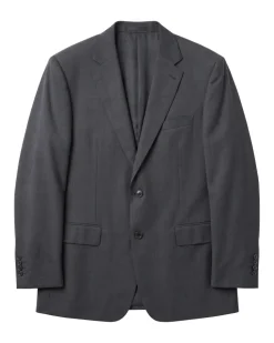 Baroni Couture Mens Charcoal Textured Half Canvassed Notch Lapel Classic Fit 2-Button Wool Suit - 50R