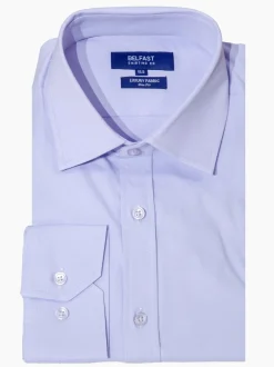 Belfast Shirting Co Mens Lavender Purple Regular Fit Dress Shirt