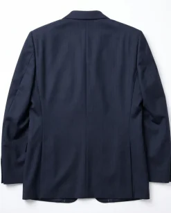 Bellucci By Steven Land Navy Blue Wool Regular Fit Notch Lapel 2-Button Suit
