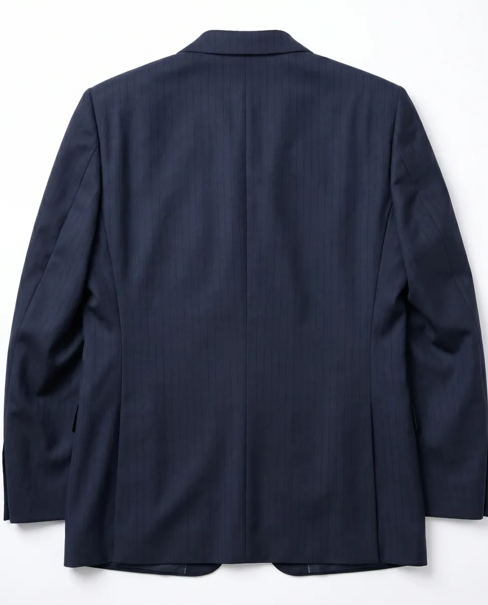 Bellucci By Steven Land Navy Blue Wool Regular Fit Notch Lapel 2-Button Suit