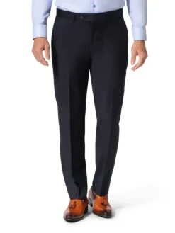 Beragamo Elegant Mens Navy Subtle Windowpane Modern Fit Notch Lapel Wool 2 Button Suit