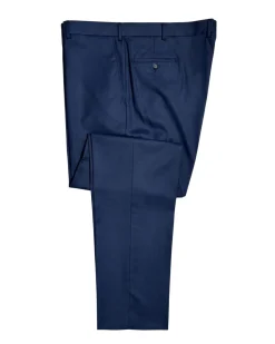 Beragamo Elegant Men's Solid Navy Blue Portly Fit Wool 2-Button Suit