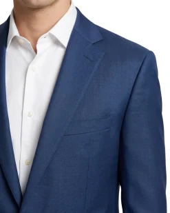 Beragamo Elegant Men's Solid Navy Blue Portly Fit Wool 2-Button Suit