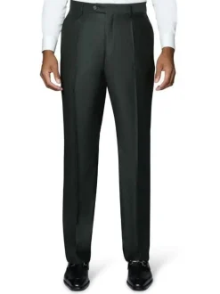 Beragamo Elegant Men's Solid Olive 100% Wool Classic Fit Vested Suit