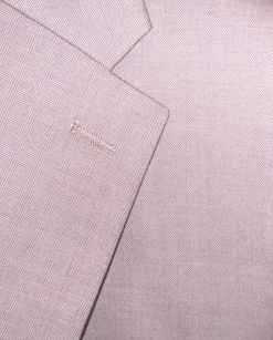 Beragamo Lavander Purple Herringbone Slim Fit Notch Lapel Stretch 3-Piece Suit