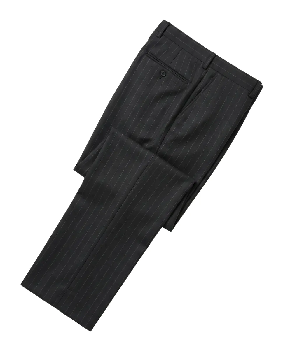 Blujacket Charcoal Gray Pinstripe Wool Notch Lapel 2-button Suit