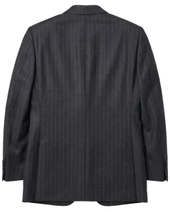 Blujacket Charcoal Gray Pinstripe Wool Notch Lapel 2-button Suit