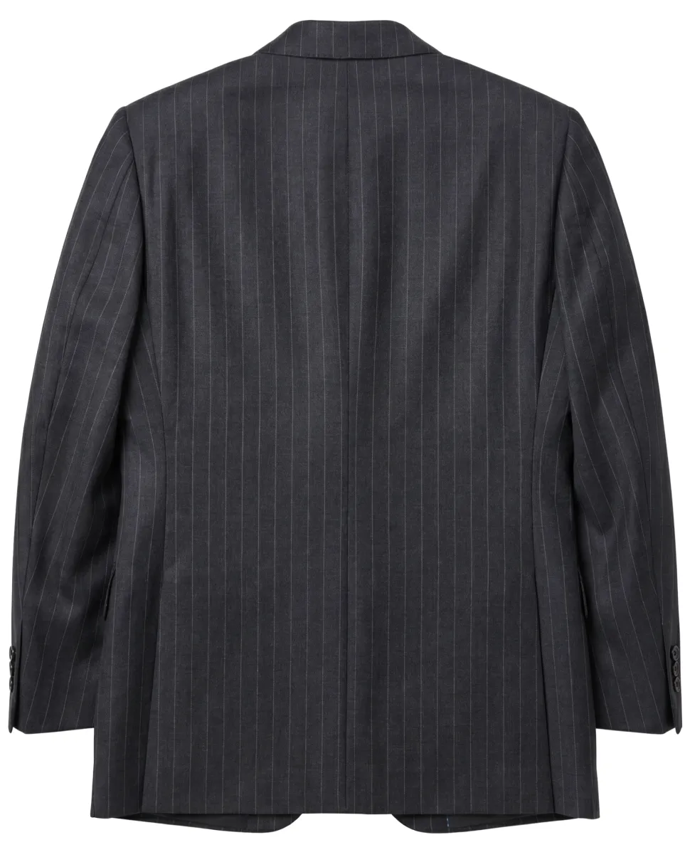 Blujacket Charcoal Gray Pinstripe Wool Notch Lapel 2-button Suit