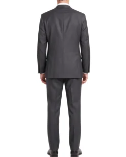 Blujacket Charcoal Gray Wool Regular Fit Notch Lapel 2 button Suit