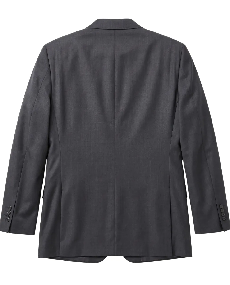 Blujacket Charcoal Gray Wool Regular Fit Notch Lapel 2 button Suit