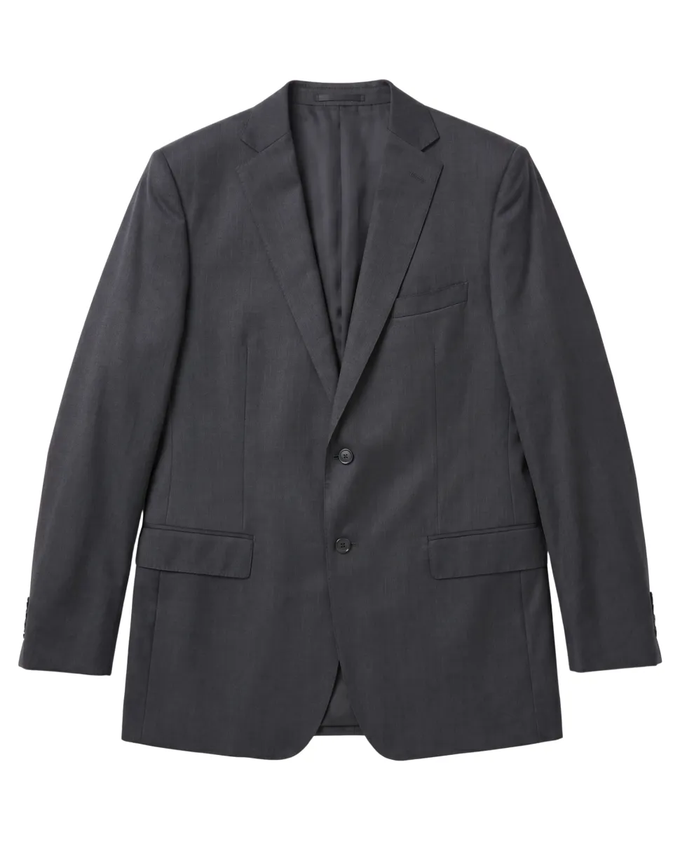 Blujacket Charcoal Gray Wool Regular Fit Notch Lapel 2 button Suit