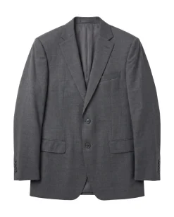 Blujacket Charcoal Gray Wool Regular Fit Notch Lapel 2-Button Suit