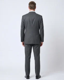 Blujacket Charcoal Gray Wool Regular Fit Notch Lapel 2-Button Suit
