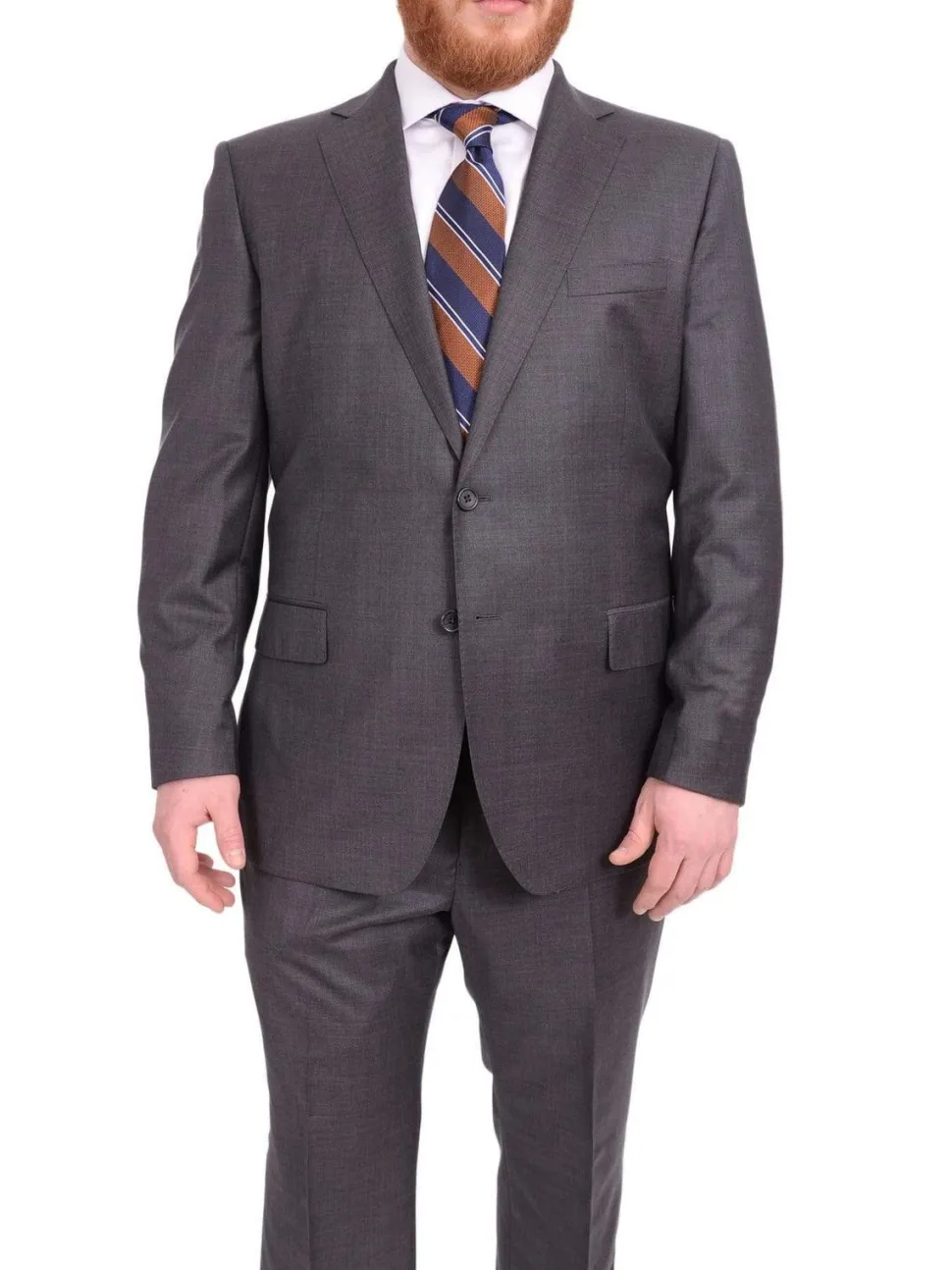 Blujacket Classic Fit Gray Heather Half Canvassed Reda Italian Wool Suit