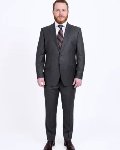 Blujacket Classic Fit Gray Heather Half Canvassed Reda Italian Wool Suit