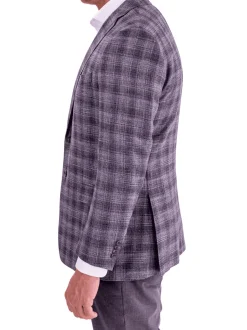 Blujacket Gray Blue Plaid Regular Fit Botto Giuseppe Wool Blend Blazer Sportcoat