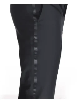 Blujacket Mens Black Italian Zignone Wool Trim Fit Notch Lapel One Button Tuxedo
