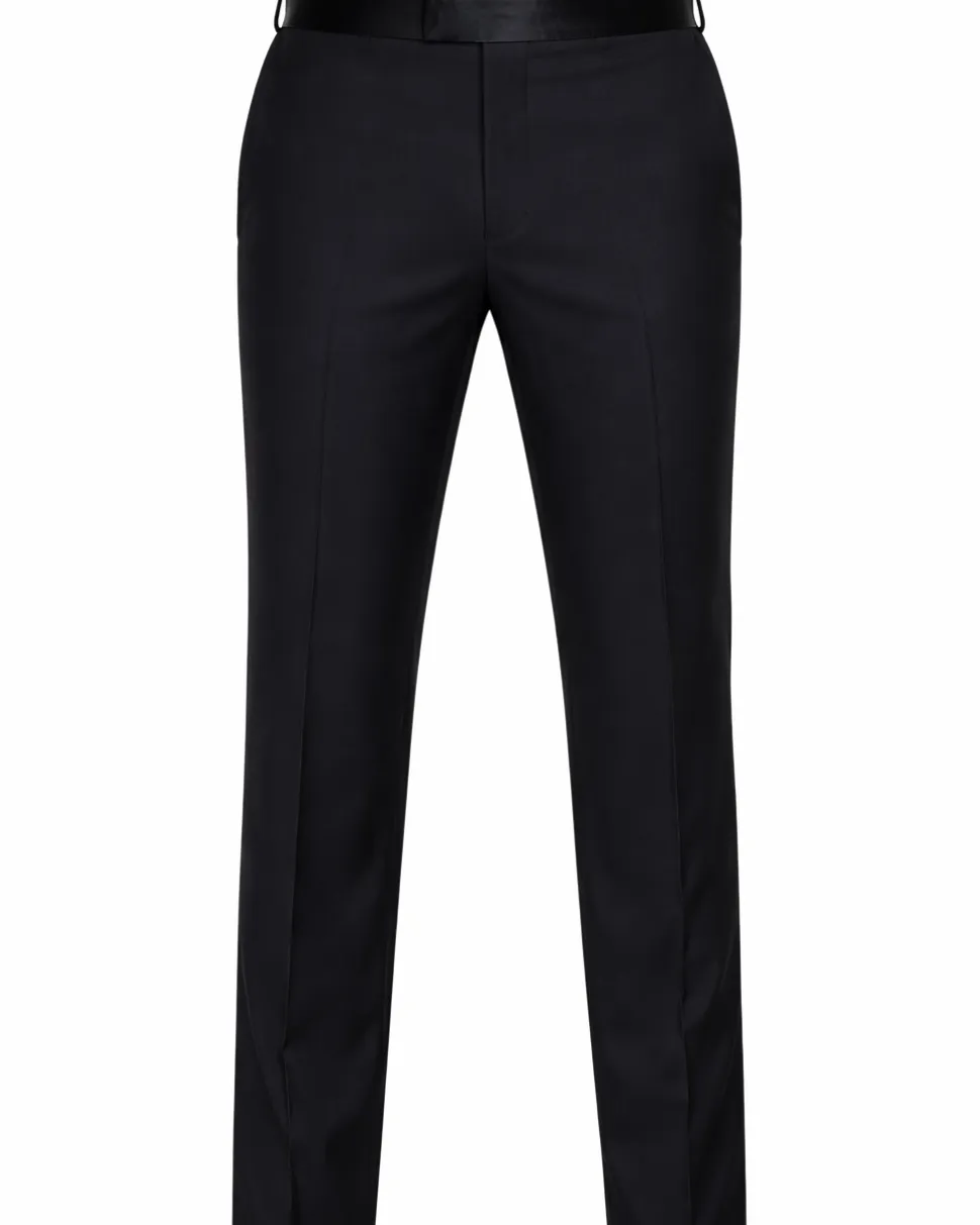 Blujacket Mens Black Peak Lapel Zignone Wool Slim Fit Tuxedo