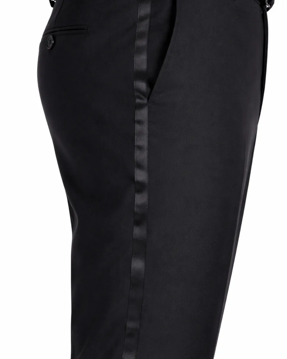 Blujacket Mens Black Peak Lapel Zignone Wool Slim Fit Tuxedo