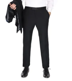 Blujacket Mens Black Peak Lapel Zignone Wool Regular Fit Tuxedo