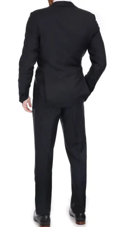 Blujacket Mens Black Peak Lapel Zignone Wool Regular Fit Tuxedo