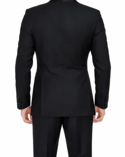 Blujacket Mens Black Shawl Lapel Zignone Wool Slim Fit Tuxedo