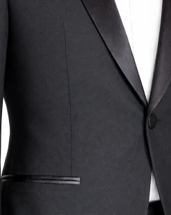 Blujacket Mens Black Shawl Lapel Zignone Wool Slim Fit Tuxedo