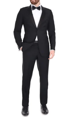 Blujacket Mens Black Shawl Lapel Zignone Wool Regular Fit Tuxedo