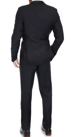 Blujacket Mens Black Shawl Lapel Zignone Wool Regular Fit Tuxedo